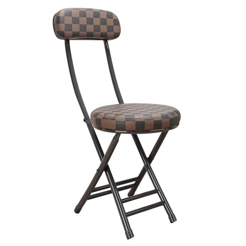 Gepolsterter Klapphocker Tragbarer Klappstuhl for Den Heimgebrauch Mit Bequemer Verstellbarer Rückenlehne Geringer Stellfläche Geeignet for Privathaushalte Konferenzräume(Checkered+black) von JSWHYBD