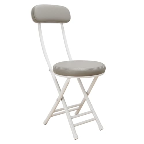 Gepolsterter Klapphocker Tragbarer Klappstuhl for Den Heimgebrauch Mit Bequemer Verstellbarer Rückenlehne Geringer Stellfläche Geeignet for Privathaushalte Konferenzräume(Grey+white) von JSWHYBD