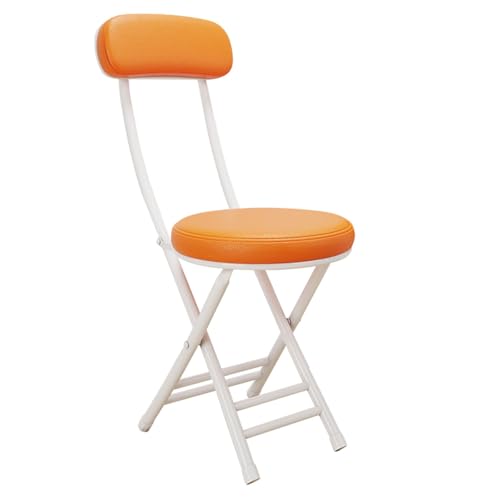 Gepolsterter Klapphocker Tragbarer Klappstuhl for Den Heimgebrauch Mit Bequemer Verstellbarer Rückenlehne Geringer Stellfläche Geeignet for Privathaushalte Konferenzräume(Orange+white) von JSWHYBD