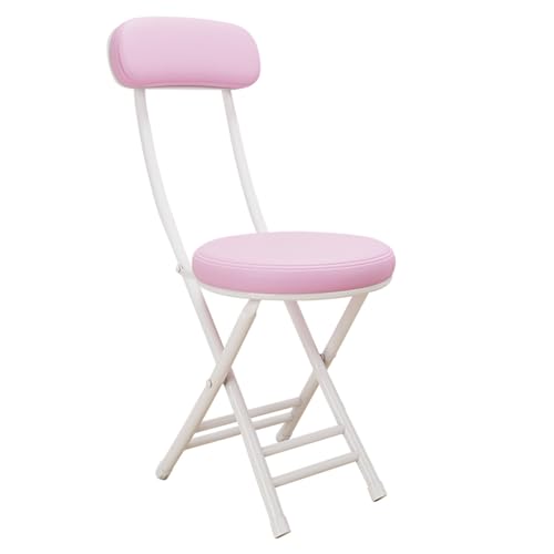 Gepolsterter Klapphocker Tragbarer Klappstuhl for Den Heimgebrauch Mit Bequemer Verstellbarer Rückenlehne Geringer Stellfläche Geeignet for Privathaushalte Konferenzräume(Pink+white) von JSWHYBD