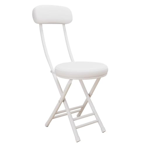 Gepolsterter Klapphocker Tragbarer Klappstuhl for Den Heimgebrauch Mit Bequemer Verstellbarer Rückenlehne Geringer Stellfläche Geeignet for Privathaushalte Konferenzräume(White) von JSWHYBD