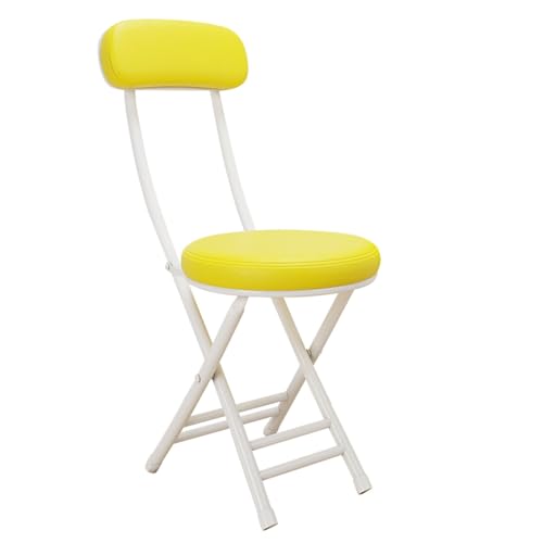 Gepolsterter Klapphocker Tragbarer Klappstuhl for Den Heimgebrauch Mit Bequemer Verstellbarer Rückenlehne Geringer Stellfläche Geeignet for Privathaushalte Konferenzräume(Yellow+white) von JSWHYBD
