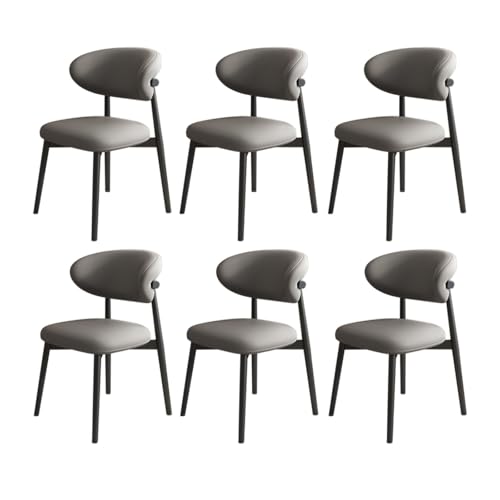 JSWHYBD Massivholz Esszimmerstuhl Esszimmerstühle 4er Set PU Leder Rückenlehne Holzbeine Hohe Belastbarkeit Geeignet for Restaurant Wohnzimmer Hotel Schlafzimmer(Black+Dark Grey,Set of 6) von JSWHYBD