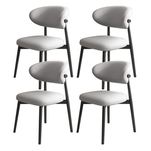 JSWHYBD Massivholz Esszimmerstuhl Esszimmerstühle 4er Set PU Leder Rückenlehne Holzbeine Hohe Belastbarkeit Geeignet for Restaurant Wohnzimmer Hotel Schlafzimmer(Black+Light Grey,Set of 6) von JSWHYBD