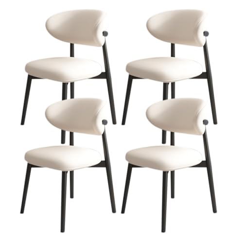 JSWHYBD Massivholz Esszimmerstuhl Esszimmerstühle 4er Set PU Leder Rückenlehne Holzbeine Hohe Belastbarkeit Geeignet for Restaurant Wohnzimmer Hotel Schlafzimmer(Black+White,Set of 4) von JSWHYBD