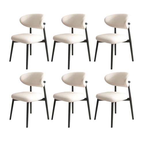 JSWHYBD Massivholz Esszimmerstuhl Esszimmerstühle 4er Set PU Leder Rückenlehne Holzbeine Hohe Belastbarkeit Geeignet for Restaurant Wohnzimmer Hotel Schlafzimmer(Black+White,Set of 6) von JSWHYBD