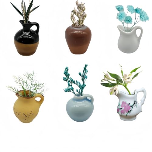 Mini Keramik Vase Magnete Kühlschrank Dekorative,Kühlschrankmagnet Küche Dekoration für Küche und Bür (6-A stücke) von JSWLYWMTPJ
