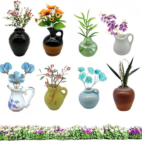 Mini Keramik Vase Magnete Kühlschrank Dekorative,Kühlschrankmagnet Küche Dekoration für Küche und Bür (8-A stücke) von JSWLYWMTPJ