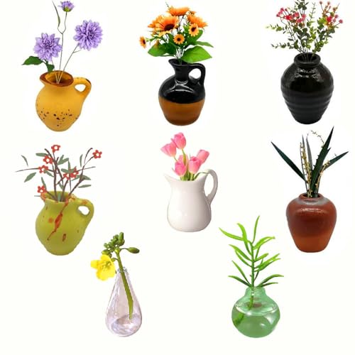Mini Keramik Vase Magnete Kühlschrank Dekorative,Kühlschrankmagnet Küche Dekoration für Küche und Bür (8-B stücke) von JSWLYWMTPJ