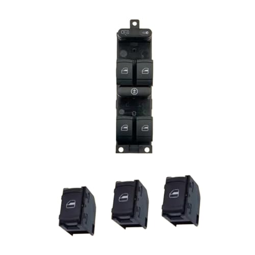 Electric Power Fensterheber Für Bora Für Jetta Für VW Für Golf Für MK4 Für Passat B5 1J4959857 3BD959857 Power Fenster Control Schalter Taste Rot 9pin(People Set) von JSYALMSLW