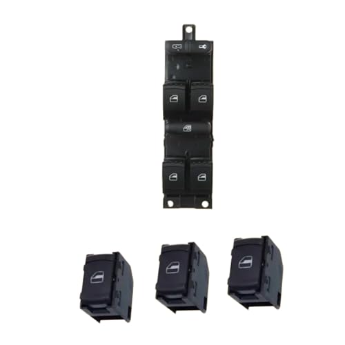 Electric Power Fensterheber Für Bora Für Jetta Für VW Für Golf Für MK4 Für Passat B5 1J4959857 3BD959857 Power Fenster Control Schalter Taste Rot 9pin(Window Set) von JSYALMSLW