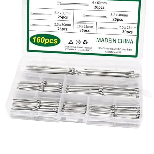 160 Stück Edelstahl Splint Box Sicherheits Splint Set In 6 Verschiedenen Splint Größen 160 Stück Edelstahl Splint Box Sicherheits Splint Set In 6 Verschiedenen Splint Größen von JSZDFSV
