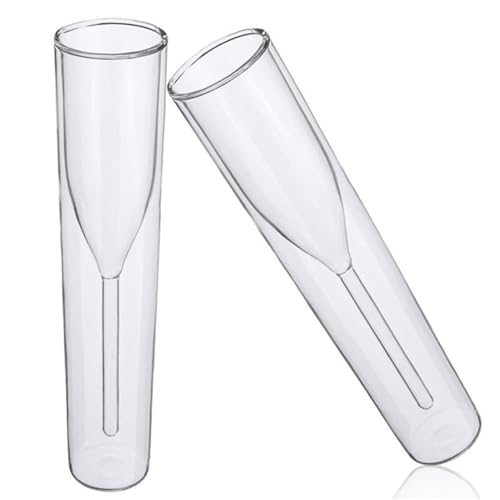 2 Stück Champagnerglas doppelwandige Gläser Flötenkelch Bubble Weinbecher Cocktails Hochzeit Party Tasse Sektbecher von JSZDFSV
