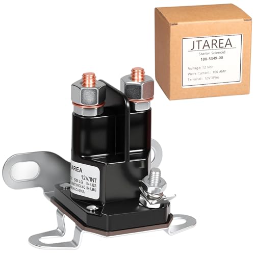 JTAREA 108-5349-00 Starterrelais Anlasserrelais Magnetschalter 12V Anlassermagnetrelais Anlasser Relais für Bad Boy Zero Turn Rasenmäher ZT CZT MZ Modell 108 5349 00 von JTAREA