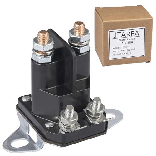 JTAREA 117-1197 Starterrelais Anlasserrelais Magnetschalter 12V 784-1221-210 Anlasser Relais Starter Solenoid Rasenmäher Ersatzteile für E513075 1-513075 104-3189 212655 47-1910 28-4210 von JTAREA