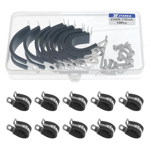 JTAREA 22MM Kabelklemme Gummi P Clips Schlauchschellen 7/8 Zoll Edelstahl Rohrschellen Kabelschellen Metallschelle P-Clips mit Schrauben JTAREA 22MM Kabelklemme Gummi P Clips Schlauchschellen 7/8 Zoll Edelstahl Rohrschellen Kabelschellen Metallschelle P-Clips mit Schrauben von JTAREA