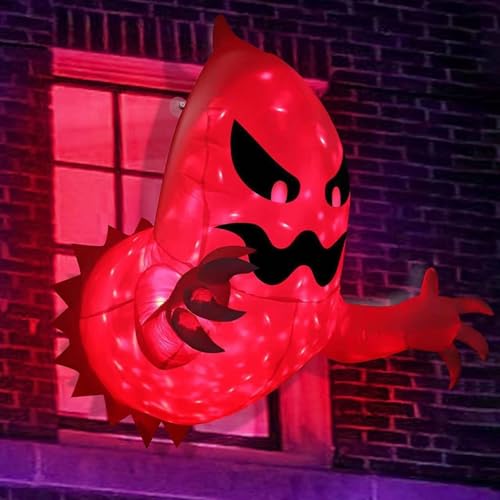 JTBDWOSK 140 * 140mm, Aufblasbarer Halloween Geist mit Licht, Spooky Gespenst für Garten, Fenster-Dekoration für Außenbereich, Ideale Party Deko für Halloween, Auffällige und Lustige Dekoration von JTBDWOSK