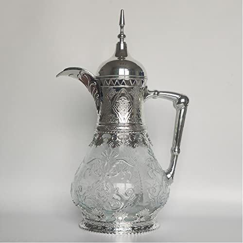 JTBDWOSK Arabische Teekanne, marokkanische Teekanne, 1.6L ABS Teekanne, 24h Wärmedämmung Teekanne, mit Deckel und Kunststoffgriff, passend für Familie Nachmittagstee, Tischzubehör,Silber von JTBDWOSK