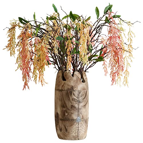 JTBDWOSK Blumenarrangement aus Holzfässern,Premium Natürliche Holzvase Handgefertigten Holz Blumen Vase Holzhandwerk für Startseite Wohnzimmer Dekor Große 35x17x17cm(14x7x7inch),35cm von JTBDWOSK