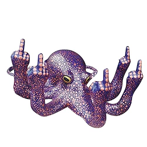 JTBDWOSK Fucktopus Dekoration, kreative Tierverzierungen von Harz, personalisierte Statue der mittleren Hand, 4,72x5.12 Zoll lustige Tischdekoration, Schwarz,3 von JTBDWOSK