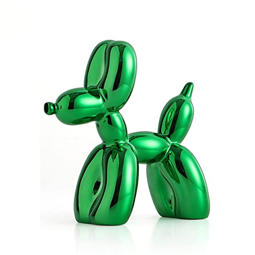 JTBDWOSK Glänzende Ballon-Hund-Statue,Desktop-Ornament, Niedliche Kunstharz-Skulptur, Die Details Werden Anschaulich Dargestellt Dekoration Für Zuhause Schlafzimmer Wohnzimmer Büro,Grün von JTBDWOSK