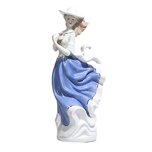 JTBDWOSK Keramik Göttin Figur Porzellan Statue Moderne Skulptur Mädchen Dekofigur Frauen Steinfigur Sammelfigur für Wohnzimmer Tischdeko Büro Schreibtisch Deko Ornament,2 von JTBDWOSK
