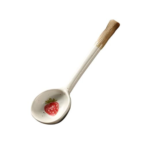 JTBDWOSK Keramiklöffel Formelschaufeln Espressolöffel Suppenkelle Udon-Mischlöffel Retro-Löffel Porzellanlöffel Schöner Löffel Reisgetränk-Schneebesen Restaurantlöffel Keramik,A von JTBDWOSK