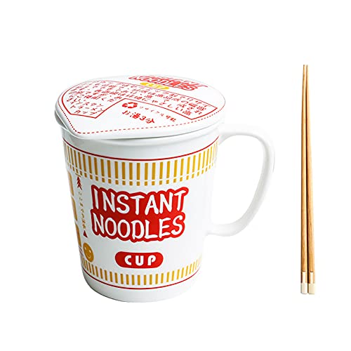 JTBDWOSK Keramikschale Instant Noodle Cup Volkskultur Schüssel Creative Student Dormitory Instant Noodle Volkskultur Schüssel Keramik Mit Deckel Suppe Volkskultur Schüssel Kochen & Essen ,Rot,12.8*16 von JTBDWOSK