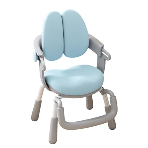 JTBDWOSK Kinder Schreibtischstuhl höhenverstellbar,mit wachsend Kinder Bürostuhl,ergonomischer Jugendstuhl mit Rückenlehne & drehbarer Fußablage,Blau von JTBDWOSK