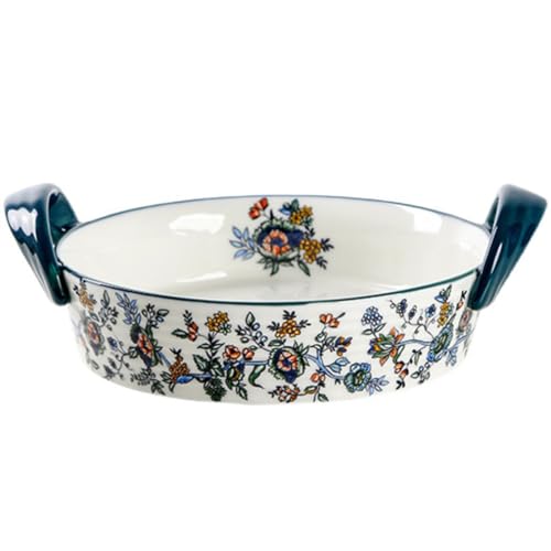 JTBDWOSK Kleine Ofenformen Keramik Backformen, Rund Mit Griffen Auflaufform Lasagne Porzellan Bunt Keramische Grillschale Matt Glasierte Suppenschalen,Blau JTBDWOSK Kleine Ofenformen Keramik Backformen, Rund Mit Griffen Auflaufform Lasagne Porzellan Bunt Keramische Grillschale Matt Glasierte Suppenschalen,Blau von JTBDWOSK