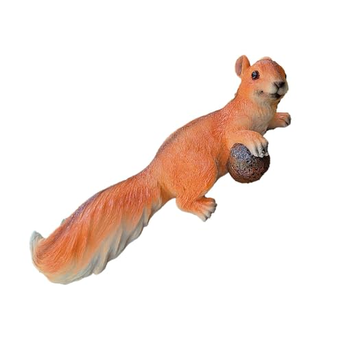 JTBDWOSK Kletterndes Eichhörnchen, Garten-Eichhörnchen-Statue, Eichhörnchen-Figuren aus Kunstharz, Gartenfiguren, Landschaftsskulptur, Lustige Baumkletterer-Figur,B von JTBDWOSK