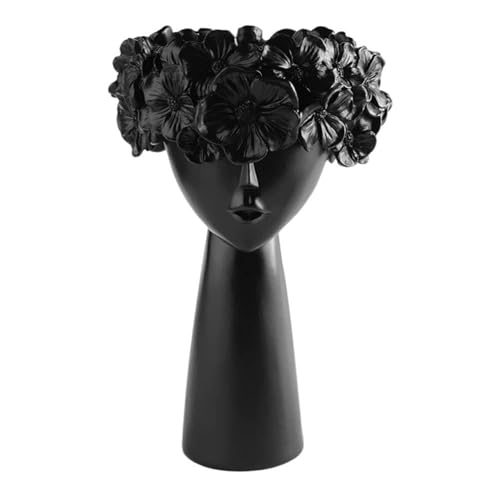 JTBDWOSK Mädchen Kopf Statue Pflanzer Nordic Harz Göttin Kopf Blumentopf Weibliche Figur Blumentopf Kopf Pflanzer Garten Ornament für Home Terrasse Rasen Yard Decor,Schwarz JTBDWOSK Mädchen Kopf Statue Pflanzer Nordic Harz Göttin Kopf Blumentopf Weibliche Figur Blumentopf Kopf Pflanzer Garten Ornament für Home Terrasse Rasen Yard Decor,Schwarz von JTBDWOSK