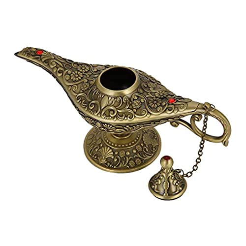 JTBDWOSK Magie Aladdin Lampe, Retro Metall Märchen Aladdin Magie Genie Teekanne Öl Lampe Home Tischdekoration,Metallisch von JTBDWOSK