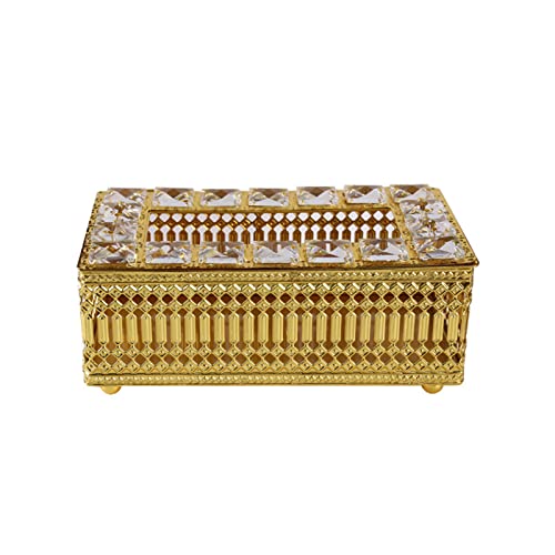 JTBDWOSK Tissue-Box-Halter-Abdeckung Serviettenspender Gesichtspapierhalter Organizer-Box Papierhandtuch-Aufbewahrungsbehälter für Büro-Auto-Heimdekorationen,Gold von JTBDWOSK