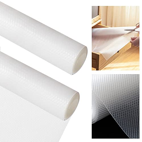 JTDEAL 2er Schubladenmatte 30 * 150cm Eva Antirutschmatte Schubladen Matte Transparent Rutschmatte Schublade Einlegematten Wasserdichtem Schrankfolie Zuschneidbar Kühlschrankmatte für Schränke Küche von JTDEAL