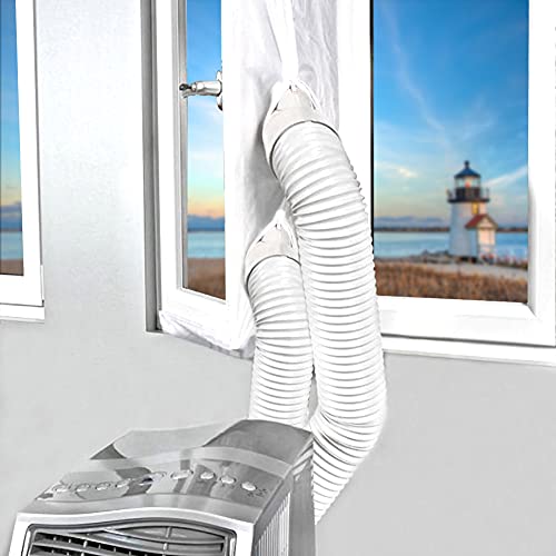 JTENG Fensterabdichtung Für Mobile Klimageräte und Abluft-Wäschetrockner, Passend zu Jedem Klimagerät und Allen Schlauchgrößen - Umlaufmaß bis 400 cm (2#400m Doppelte Öffnung) von JTENG
