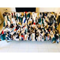 Mehrfarbig Fuchs Pelz Decke | Luxus Bettwäsche Tierfell Echter Überwurf Felldecke Patchwork von JTFurs