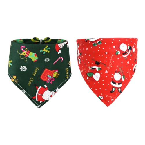 JTKREW 2er Pack Weihnachts-Haustier-Bandanas Hundehalstücher und Dreieckstücher in festlichem Design JTKREW 2er Pack Weihnachts-Haustier-Bandanas Hundehalstücher und Dreieckstücher in festlichem Design von JTKREW