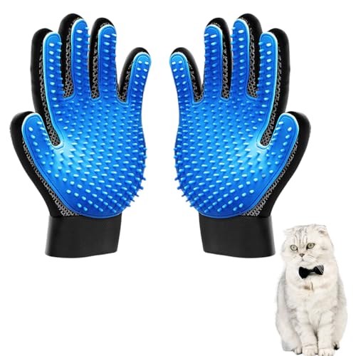 JTKREW Haustier Fellpflege-Handschuh für Katzen, Hunde und Pferde mit langem oder kurzem Fell - Hundehaarentferner-Handschuh und Bürstenkombination von JTKREW