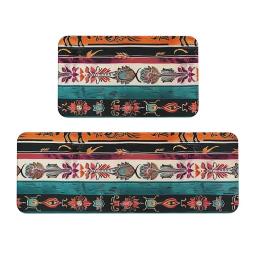 Küchenmatten mit Pferdemotiv, rutschfest, saugfähig, für Urlaub, Party, Zuhause, Küche, Büro, 2 Stück von JTKREZ