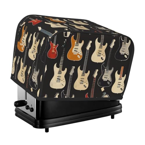 Toaster-Abdeckung für zwei Scheiben mit Gitarrenmuster, Druck, Küche, kleine Geräte, Fingerabdruckschutz von JTKREZ