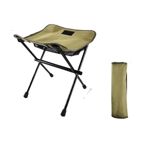 Anglerstuhl Leichter tragbarer Outdoor-Klappstuhl mit Tasche, aus Aluminium, Hocker, Sitz, Angeln, Camping(Green) von JTKSSCS