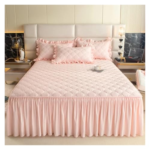 Bettrock Verdickter Bettrock, einfarbige Bettdecke, gesteppter Matratzenschoner, Tagesdecke(3,King 180x200cm 1pc) von JTKSSCS