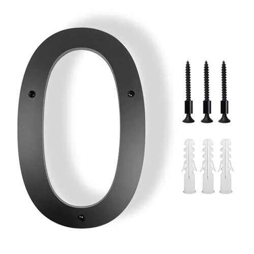 Hausnummer Exterior House Numbers Outdoor Letters Digital 20-30cm 0-9 Apartment Door Number Address Signs On The(Number-0,20cm (8 inches)) von JTKSSCS