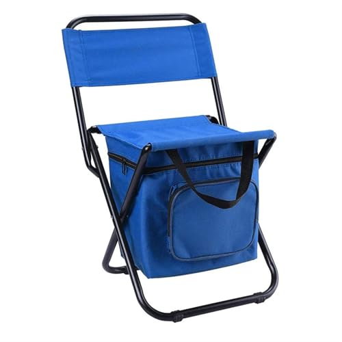 JTKSSCS Anglerstuhl 3-in-1 Multifunktionaler Tragbarer Klappstuhl for Den Außenbereich, Freizeit-Angel-Rückenlehnenstuhl Mit Aufbewahrungstasche, Isolierter Campingstuhl(Blue) von JTKSSCS