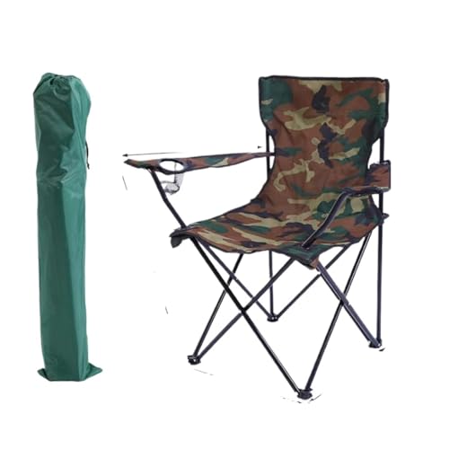 JTKSSCS Anglerstuhl Campingstuhl Camping Outdoor Klappstuhl Angelstuhl Mit Wasserflaschentasche(CAMO) von JTKSSCS