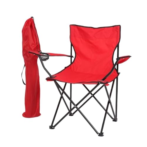 JTKSSCS Anglerstuhl Campingstuhl Camping Outdoor Klappstuhl Angelstuhl Mit Wasserflaschentasche(RED) von JTKSSCS