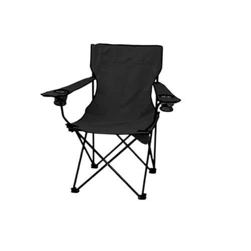 JTKSSCS Anglerstuhl Outdoor Camping Klappstuhl mit Doppelarmlehne Explorer Tragbare Angelbank Kunststudenten-Rückenliege Wasserdichter Picknickstuhl(Black) von JTKSSCS