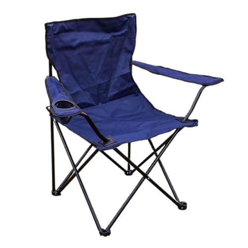 JTKSSCS Anglerstuhl Outdoor Klappstuhl 600D Oxford Stoff Camping Kunst Skizzieren Angeln Rückenlehne Armlehne Strand Stuhl(1Blue 50x50x80) von JTKSSCS