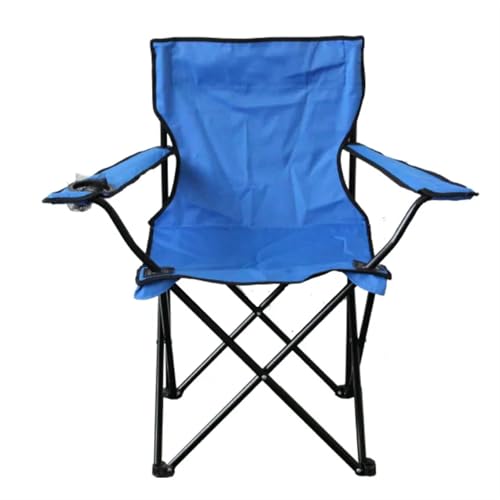 JTKSSCS Anglerstuhl Outdoor Klappstuhl 600D Oxford Stoff Camping Kunst Skizzieren Angeln Rückenlehne Armlehne Strand Stuhl(Blue 50x50x80) von JTKSSCS